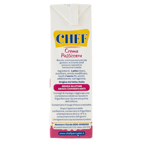 Parmalat Pudding- & Dessertpulver 12x Parmalat Chef Crema Pasticcera Puddingcreme Sahne für Kuchen sofort fertig 530 g Desserts Gebäckprodukt Glutenfrei Frei von Konservierungsstoffen Dessertsaucen italienisch Original 8002580253359
