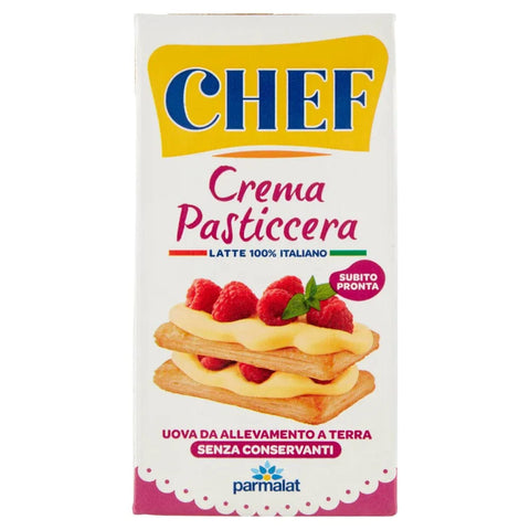 Parmalat Pudding- & Dessertpulver 12x Parmalat Chef Crema Pasticcera Puddingcreme Sahne für Kuchen sofort fertig 530 g Desserts Gebäckprodukt Glutenfrei Frei von Konservierungsstoffen Dessertsaucen italienisch Original 8002580253359