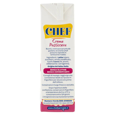 Parmalat Pudding- & Dessertpulver 12x Parmalat Chef Crema Pasticcera Puddingcreme Sahne für Kuchen sofort fertig 530 g Desserts Gebäckprodukt Glutenfrei Frei von Konservierungsstoffen Dessertsaucen italienisch Original 8002580253359