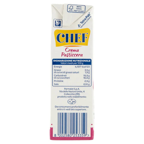 Parmalat Pudding- & Dessertpulver 12x Parmalat Chef Crema Pasticcera Puddingcreme Sahne für Kuchen sofort fertig 530 g Desserts Gebäckprodukt Glutenfrei Frei von Konservierungsstoffen Dessertsaucen italienisch Original 8002580253359