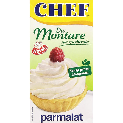 Parmalat Tortencremes & Kuchenfüllungen Parmalat Chef Da Montare già zuccherata Gebäckprodukt schon gesüßt Sahne für Desserts 500 ml Ideal zum Füllen und Dekorieren aller Arten von Desserts ohne hydrierte Fette italienisch Original 8002580015858