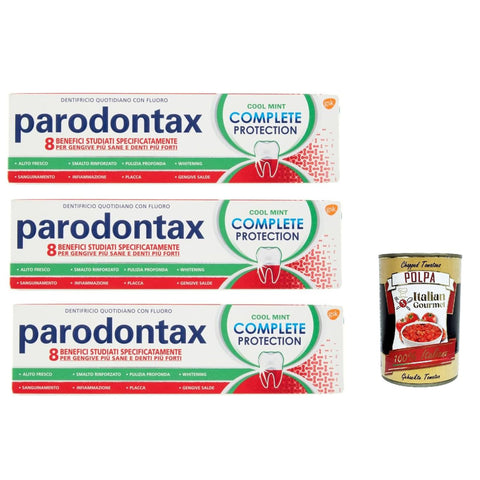 Parodontax Dentifricio Complete Protection Cool Mint, Zahnpasta für gesundes Zahnfleisch und starke Zähne, 3x 75 ml italienisch Original
