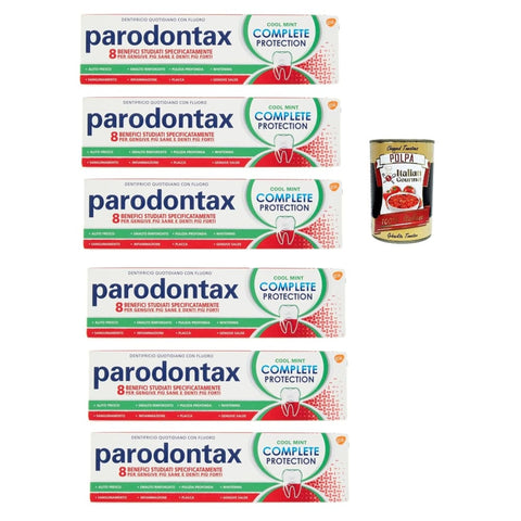 Parodontax Zahncremes Parodontax Dentifricio Complete Protection Cool Mint Zahnpasta für gesundes Zahnfleisch und starke Zähne 6x75 ml italienisch Original + kostenlos polpa 400 g 0
