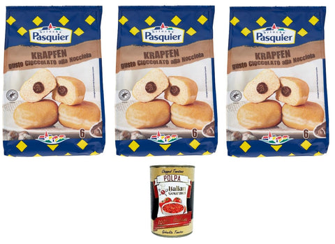 Pasquier KRAPFEN Schokoladen Haselnuss Geschmack 270 GR Brot & Backwaren italienisch Original