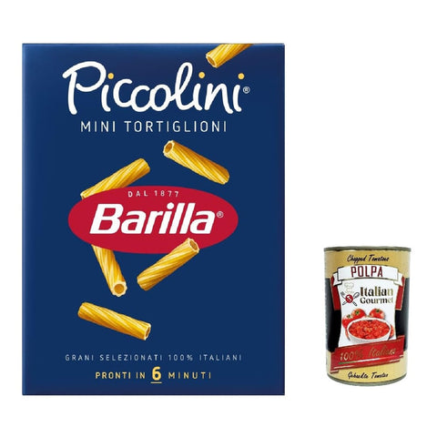 Pasta Barilla Mini Internationale Nudeln Pasta Barilla Mini Tortiglioni, 100% italienisch Nudeln 500 g pack 20x Original italienisch inkl. Italian Gourmet Polpa 400g 8076809523851