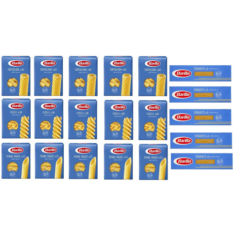 PASTA TESTPAKET Barilla 4 Arten von Nudeln Penne Rigate Fusilli Spaghetti Tortiglioni 20x500g Original italienisch Pasta