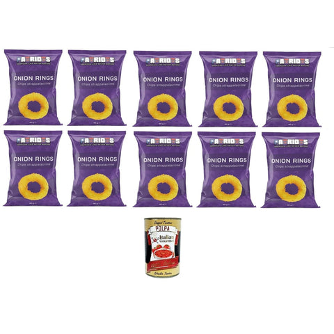 Patriots Onion Rings Chips Patriots Onion Rings patatine alla cipolla Onion Rings, Zwiebelchips 10x40g Original italienisch inkl. Italian Gourmet Polpa 400g 8032804040014