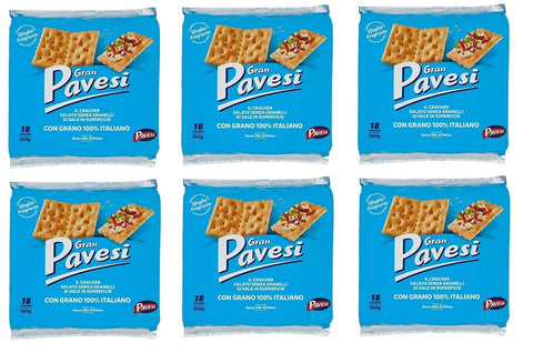 Pavesi Gran non salati Crackers ungesalzen 560g kekse gebäck 6x Original italienisch