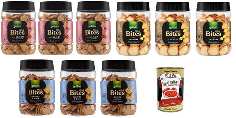 Pavesi Crackers Gullon Testpaket Crackers Schinken 250gr + 3x Quinoa- und Chia-Cracker 250 gr 3x Gullon Crackers Cheddar 250Gr+Italian Goumet polpa 400g 8410376069181