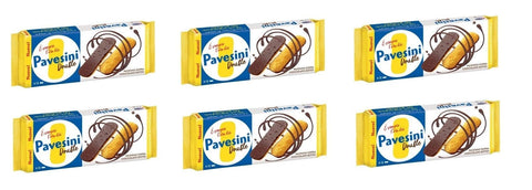 Pavesi Barilla Pavesini Double Eier Kekse mit dunkler Schokolade Basis 60 g Italienische Kekse Biscuits Cookies italienisch Original