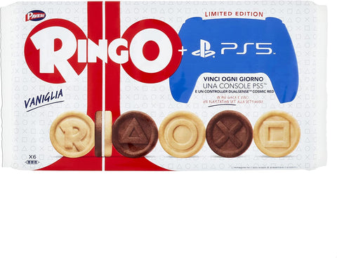 Pavesi Familienpackung Kekse Ringo 6x55g Kuchen mit Vanille snack cookies riegel schokoriegel 6x Original italienisch