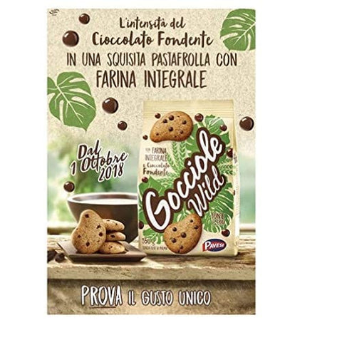 Pavesi Kekse Gocciole Wild Integrali mit Vollkornmehl cookies biscuits 1x350g Original italienisch