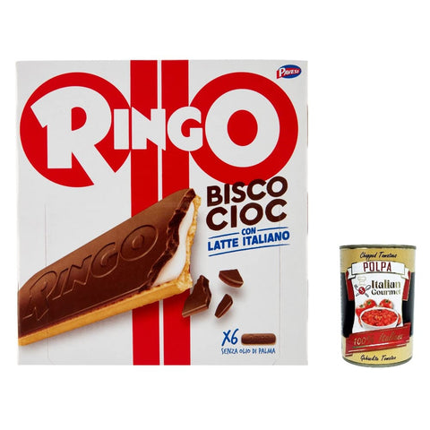 Pavesi Kekse Pavesi Ringo Bisco Cioc Latte Keks gefüllt mit Sahne mit 100 % Milch und Schokoladenüberzug 12x 162 g italienisch Original 8013355501360