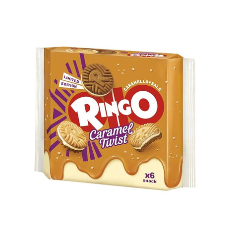 Pavesi Kekse Pavesi Ringo Caramel Twist Limited Edition Kekse gefüllt mit gesalzener Karamellcreme (165g) 8013355501759