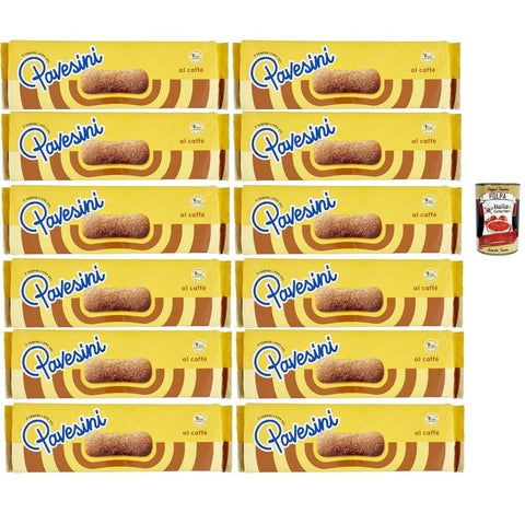 Pavesi Pavesini Snack Kuchen & Backwaren Pavesi Pavesini al Caffe' Biscotto Leggero per Colazione o Merenda Leichter Keks mit Kaffee zum Frühstück oder 12x200 g italienisch Original Kekse + kostenlos 8032804040014