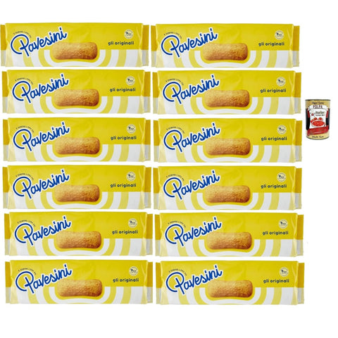 Pavesi Snack Kuchen & Backwaren Pavesi Pavesini Classici Biscotto Leggero per Colazione o Merenda Leichter Keks zum Frühstück oder 12x200 g italienisch Original Kekse + kostenlos polpa 400 g 8013355501520