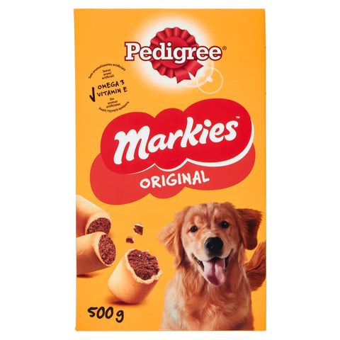Pedigree Hundekuchen, Kekse & Kausnacks 12x Pedigree Markies Hundekekse mit Fleisch und Mark 500g 5010394996587