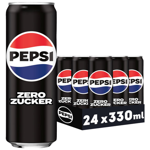 Pepsi Zero Zucker, Das zuckerfreie Erfrischungsgetränk von ohne Kalorien 24x0,33l Original italienisch