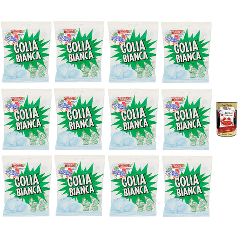Perfetti Golia Bianca Caramelle Dure Algusto Menta e Liquirizia, Harte Süßigkeiten für Minzgeschmack und Süßholz 180 g italienisch Original