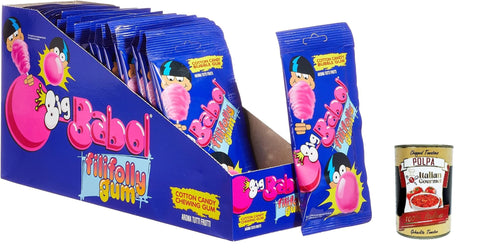 Perfetti Big Babol Filifolly Cotton Candy Zuckerwatte weicher Kaugummi Tutti-Frutti-Geschmack Packung mit 24 einteiligen Beuteln italienisch Original Pastasauce
