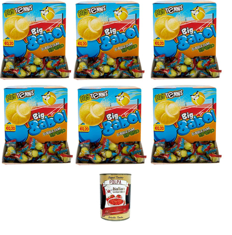 Perfetti Big Babol Play Tennis, weicher Kaugummi, Zitronengeschmack, glutenfrei, Packung mit 1200 Einzelportions-Kaugummis, einzeln verpackt zum Teilen, für