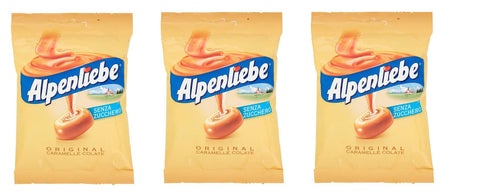 Perfetti Alpenliebe Caramelle Colate senza zucchero zuckerfreie Süßigkeiten Bonbon Lollies Toffee Geschmack Beutel 3x80g Original italienisch Getränk