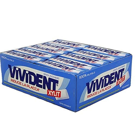 Perfetti Van Melle Kaugummis Perfetti Van Melle Perfetti Vivident Xylit Spearmint 100% Xilitolo Kaugummi ohne zucker Grüne Minze reduziert Plaque stick 40pz italienisch Original 8003440200742