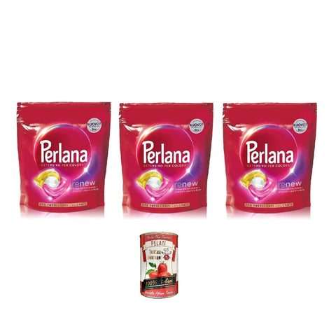 Perlana Color- & Feinwäsche Perlana Renew Coloured Caps, Waschmaschinen-Waschmittelkapseln, neue 3in1-Formel, ideal für alle farbigen Kleidungsstücke, Packung mit 20 Waschgängen 3x Original italienisch inkl. Italian Gourmet Pelati 400g 8015100576340