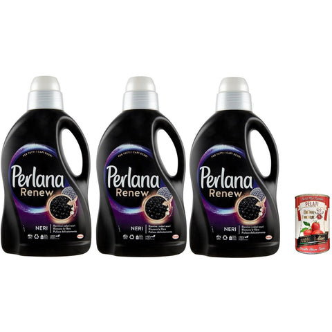Perlana Renew Lana Black, Waschmaschinenwaschmittel für schwarze und dunkle Kleidung, erneuert und schützt die Intensität der Farbe italienisch Original