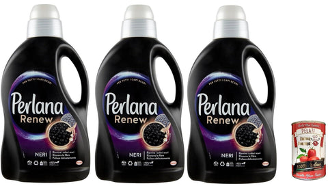 Perlana Renew Lana Black, Waschmaschinenwaschmittel für schwarze und dunkle Kleidung, erneuert und schützt die Intensität der Farbe italienisch Original