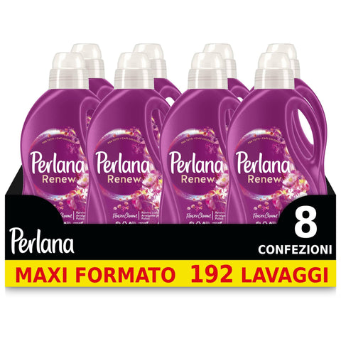 Perlana Wäschepflege Perlana Renew Flower Charm Waschmittel für die Waschmaschine, die den Glanz Ihrer farbigen und weißen Kleidung bewahrt, 1 Packung mit 24 Wäschen 8015500643932