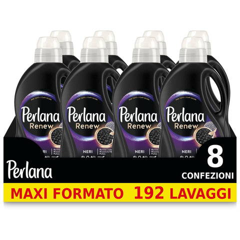 Perlana Renew Lana Nero Waschmittel für schwarze und dunkle Wäschen, erneuert und schützt die Farbintensität, 1er Pack (1 x 24 Waschladungen) italienisch Original
