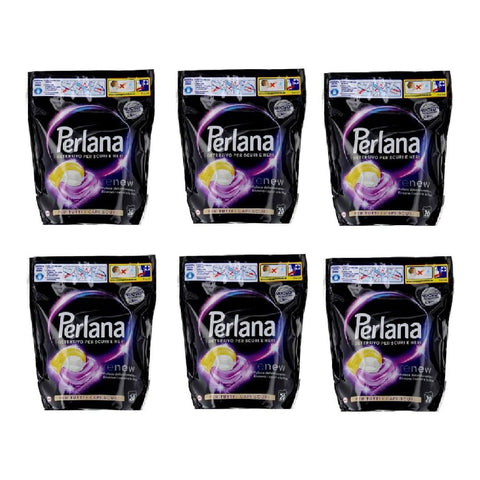 Perlana Wäschepflege Perlana Renew Neri All in 1 Caps Waschmittel für dunkle Kleidung 6 Packungen mit je 20 Kapseln italienisch Original 8015500648951