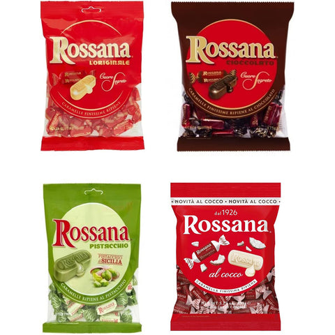 TESTPAKET Rossana Cocco Cioccolato Originali Pistacchio Candies Bonbon Lollies Hartbonbons mit cremiger Füllung 1x1064g Original italienisch Getränk