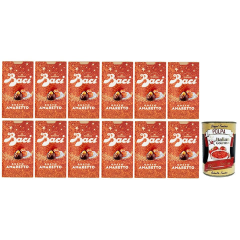 Perugina Dessert Perugina BACI PERUGINA Gusto Amaretto Dunkle Schokolade gefüllt mit Gianduia- und Amaretto-Keks Geschmack Box 150 g 12x italienisch Original Kekse + kostenlos 8000300421965