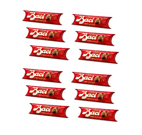 Perugina Fertigkaffee für unterwegs 12x Perugina Baci Cremoso al latte Cremige Milchcreme (3 Stück pro Tube)