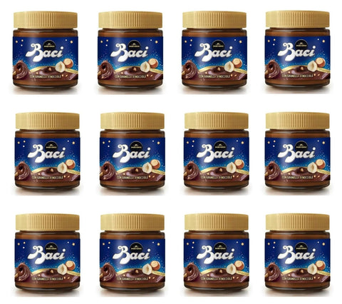 Perugina Kategorien 12x Perugina Baci Crema Spalmabile Streichcreme mit Haselnüssen und Kakao 200g streichfähige Schokolade Creme Brotaufstrich mit gehackten Haselnüssen Schokoladenaufstrich 8000300405019