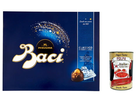 Perugina Knabberartikel Baci Perugina Pralinen mit dunkler Schokolade und Haselnussfüllung Gift Box, 1 Pack (1 x 300 g) + Italian Gourmet polpa 400g 8000300388152