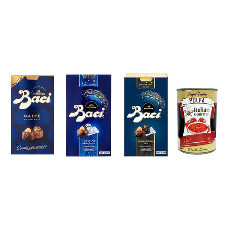 Perugina Knabberartikel Perugina Testpaket Baci Perugina Caffe' Classico und Fondente Schokolade dunkle Pralinen Box gefüllt 3x 200 g italienisch Original 8000300420715