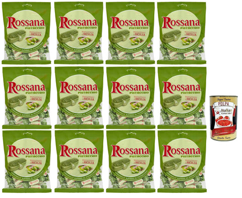 Perugina Lollies Fida Süßigkeiten Rossana Pistacchio mit Gefüllt mit Pistazien creme Geschmack italien Bonbon Lollies 12x 135g + Italian Gourmet polpa 400g 8006150001333