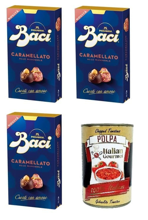 Perugina Nougat Baci Perugina Bijou Caramellato alle mandorle Karamellisierte Mandeln 3x 200gr + Italian Gourmet polpa 400g 8000300429305
