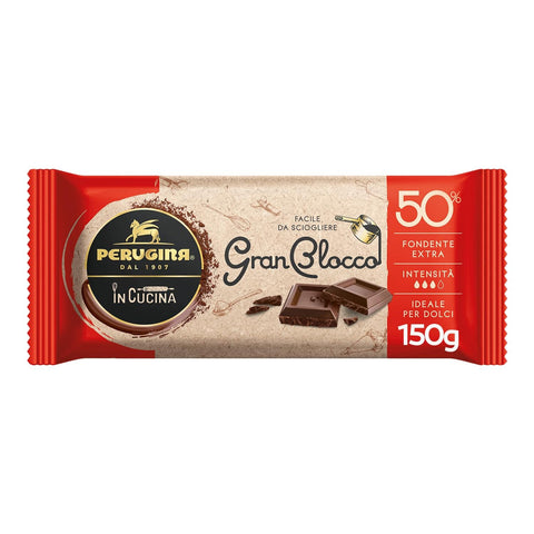 Perugina Gran Blocco Cioccolato Fondente extra dunkle Schokolade 50% Kakao intensiver Geschmack Schokoladentafel 150g italienisch Original