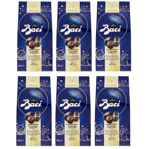 Perugina Baci Ovetti Fondentissimo Mini Eggs Schokoladeneier Extra Dunkle Schokolade mit Cremiger Haselnussfüllung und Karamellisierten Kakaobohnen Beutel von