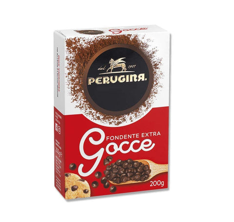 Perugina Gocce di Cioccolato Fondente Extra Dunkle Schokoladentropfen Gebäck Zutaten Süße Dekoration Gluten frei 6x200g Original italienisch Kekse