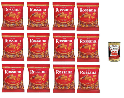 Perugina Caramelle Rossana ripene al caramello salato Salat Karamell ausgestopfte Süßigkeiten gluten frei Candies Bonbon Lollies 12x150 g italienisch Original