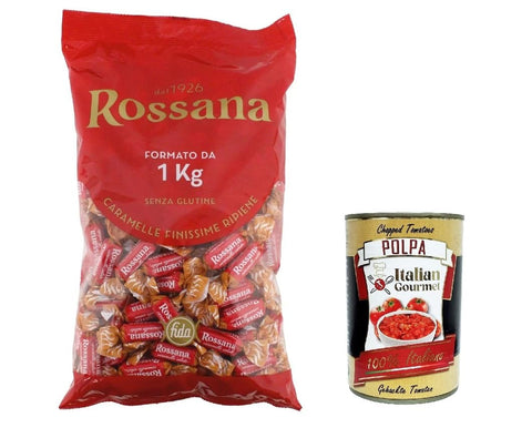 Perugina Caramelle Rossana ripene al caramello salato Salat Karamell ausgestopfte Süßigkeiten gluten frei Candies Bonbon Lollies 1 Kg italienisch Original