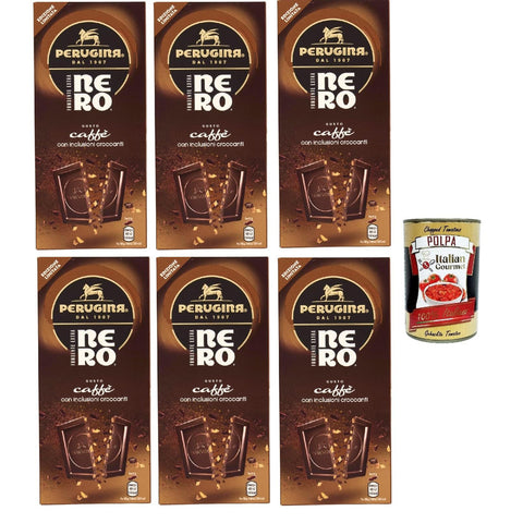 Perugina NERO Fondente gusto caffe' Tavoletta di Cioccolato Fondente Dunkle Schokoladen KaffeeGeschmack Riegel 6x 85g italienisch Original