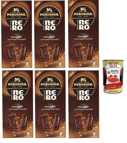 Perugina NERO Fondente gusto caffe' Tavoletta di Cioccolato Fondente Dunkle Schokoladen KaffeeGeschmack Riegel 6x 85g italienisch Original