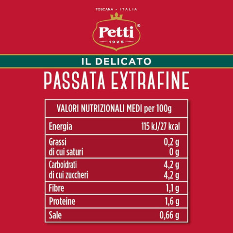 Petti Tomatensauce Petti Passata di pomodoro Il Delicato Tomatenmark  12 x 700g 8003496004073