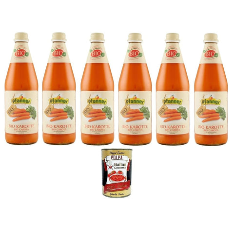 Pfanner Fruchtsäfte Pfanner Succo 100% di Carota Karottensaft 6x 500 ml Fruchtsäfte italienisch Original 8032804040014